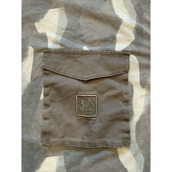 Armani Exchange Men's Green Camo Pocket Logo Tee XL 100% Cotton - Picture 5 of 10